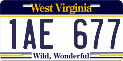 WV license plate 1AE677
