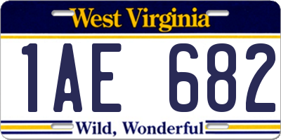 WV license plate 1AE682