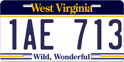 WV license plate 1AE713