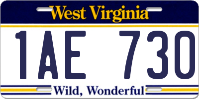 WV license plate 1AE730