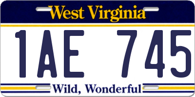 WV license plate 1AE745