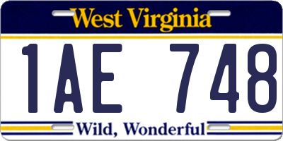 WV license plate 1AE748