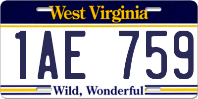 WV license plate 1AE759