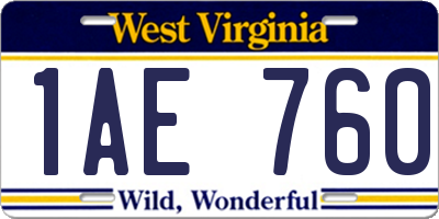 WV license plate 1AE760