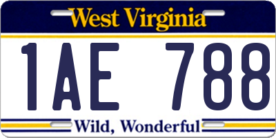 WV license plate 1AE788