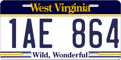 WV license plate 1AE864