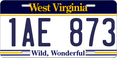 WV license plate 1AE873