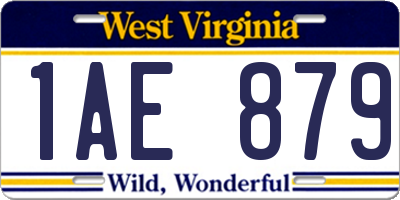 WV license plate 1AE879