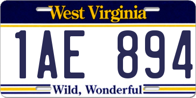 WV license plate 1AE894