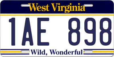 WV license plate 1AE898