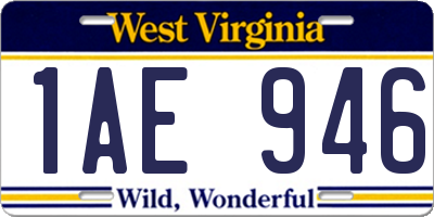 WV license plate 1AE946