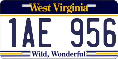 WV license plate 1AE956