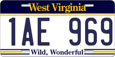 WV license plate 1AE969
