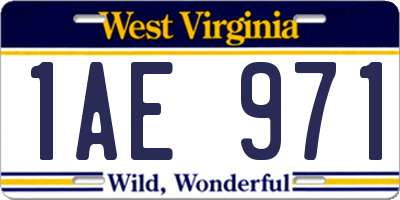 WV license plate 1AE971