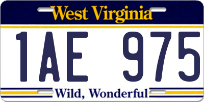 WV license plate 1AE975