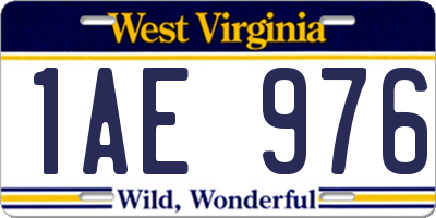 WV license plate 1AE976