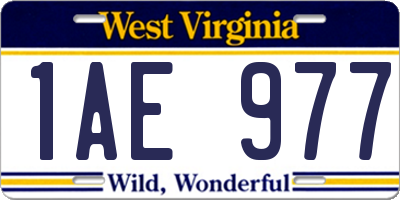 WV license plate 1AE977