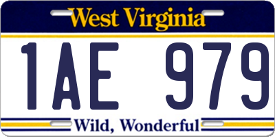 WV license plate 1AE979