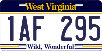 WV license plate 1AF295