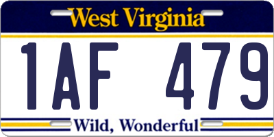 WV license plate 1AF479