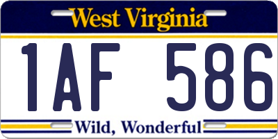 WV license plate 1AF586