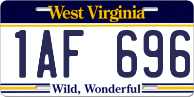 WV license plate 1AF696