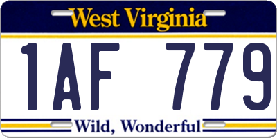 WV license plate 1AF779