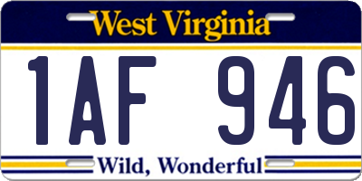 WV license plate 1AF946