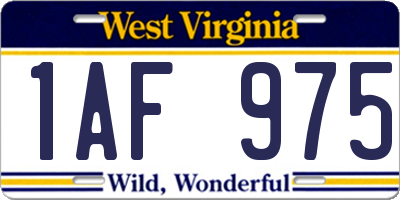 WV license plate 1AF975