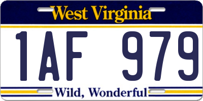 WV license plate 1AF979