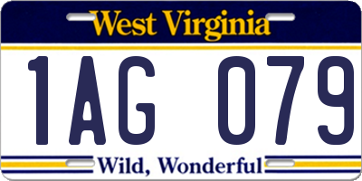 WV license plate 1AG079