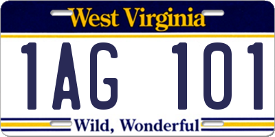 WV license plate 1AG101