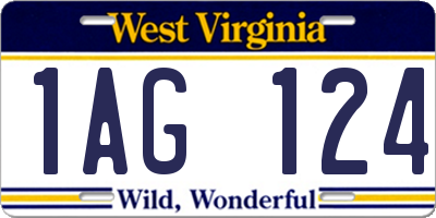 WV license plate 1AG124