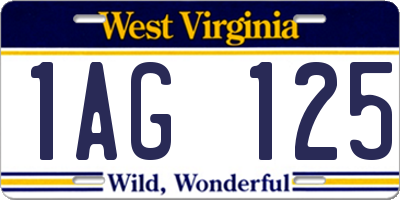 WV license plate 1AG125