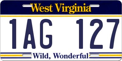 WV license plate 1AG127