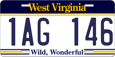 WV license plate 1AG146