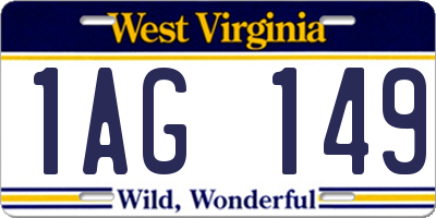 WV license plate 1AG149