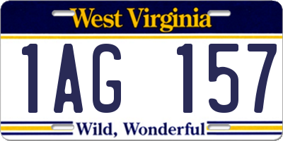 WV license plate 1AG157