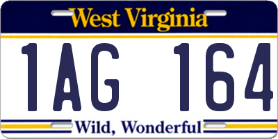 WV license plate 1AG164