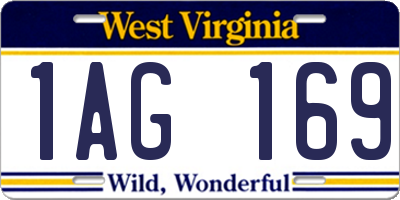 WV license plate 1AG169