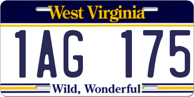 WV license plate 1AG175