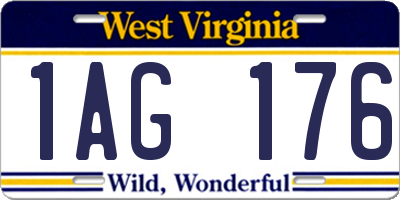 WV license plate 1AG176