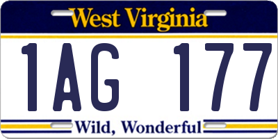 WV license plate 1AG177