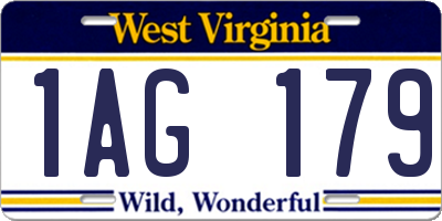 WV license plate 1AG179