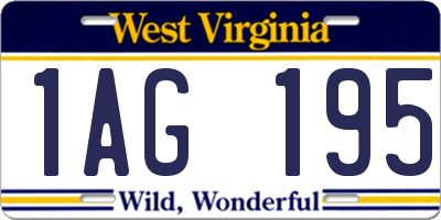 WV license plate 1AG195