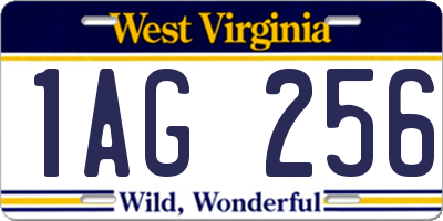 WV license plate 1AG256