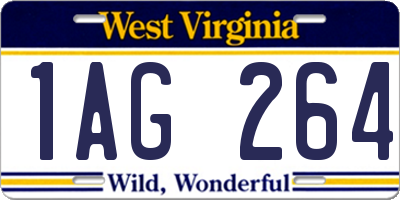 WV license plate 1AG264