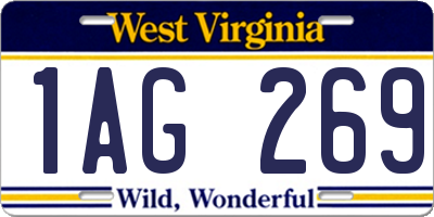 WV license plate 1AG269