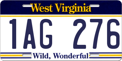 WV license plate 1AG276