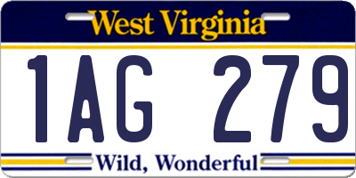 WV license plate 1AG279